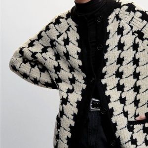 SOLD. Mango Houndstooth Cardigan